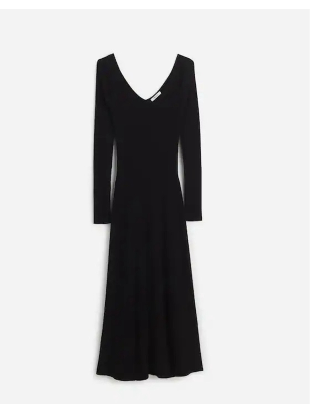 NWT Madewell The Signature Knit V-Neck Midi Dress in black size XS